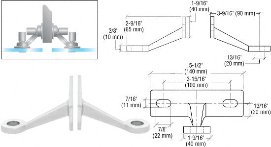 Regular Duty Spider Fitting Double Arm Fin Mount Frame