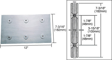 12" Fin Splice Fitting for 3/4" Glass