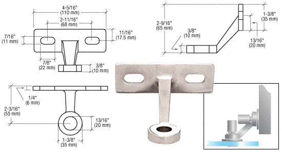 Single Arm Wall/Fin Mounted Fitting