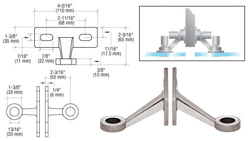 Double Arm Wall/Fin Mounted Fitting