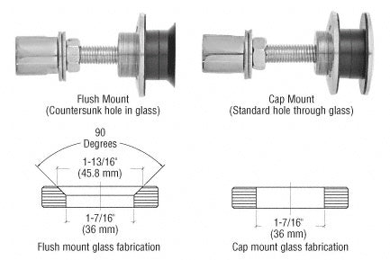 Rigid Combination Fastener for 1/2" to 1-1/16" Tempered Glass