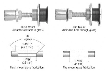 Rigid Combination Fastener for 1/2" to 1-1/16" Tempered Glass