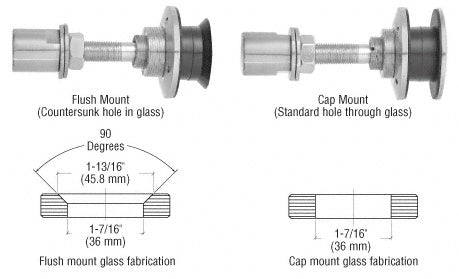 Swivel Combination Fastener for 1/2" to 1-1/16" Glass