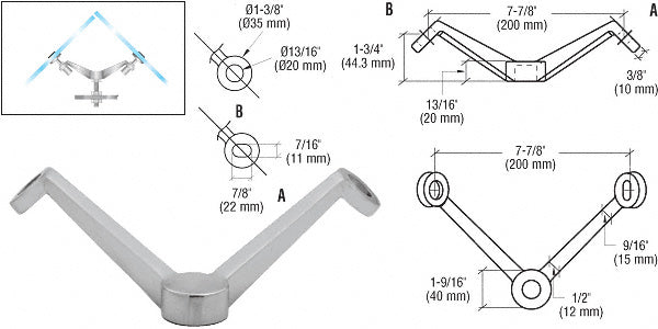 Regular Duty Spider Fitting 90 Degree 2V Arm Column Mount