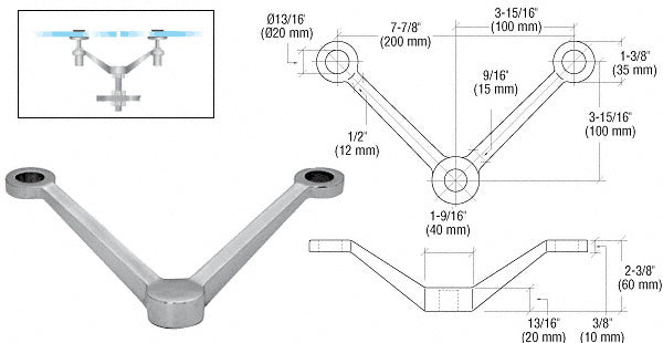 Regular Duty Spider Fitting 'V' Double Arm Column Mount