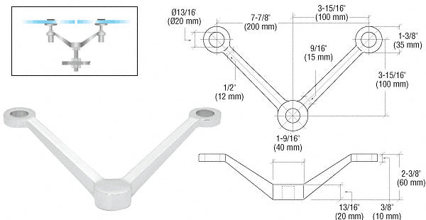 Regular Duty Spider Fitting 'V' Double Arm Column Mount