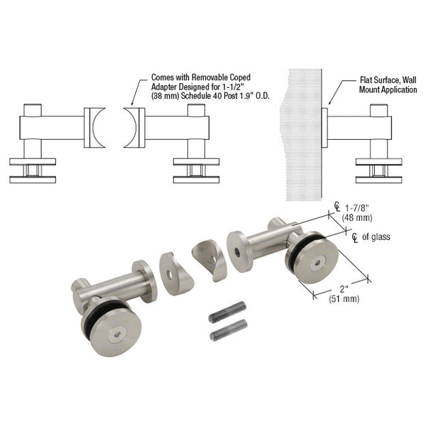 Double Arm Fixed Fitting Set for 1/2" Glass